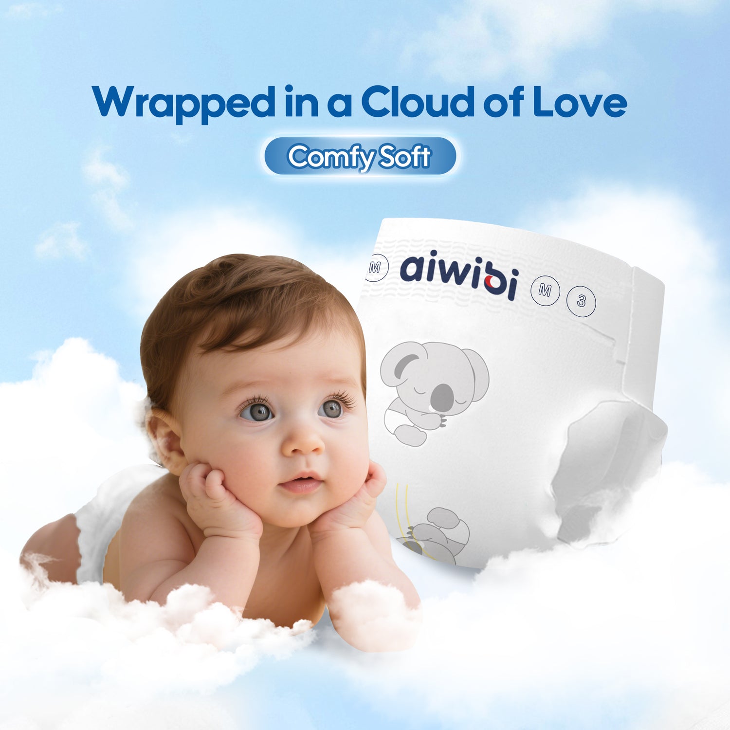 Comfy Soft Premium Natural Disposable Baby Diapers