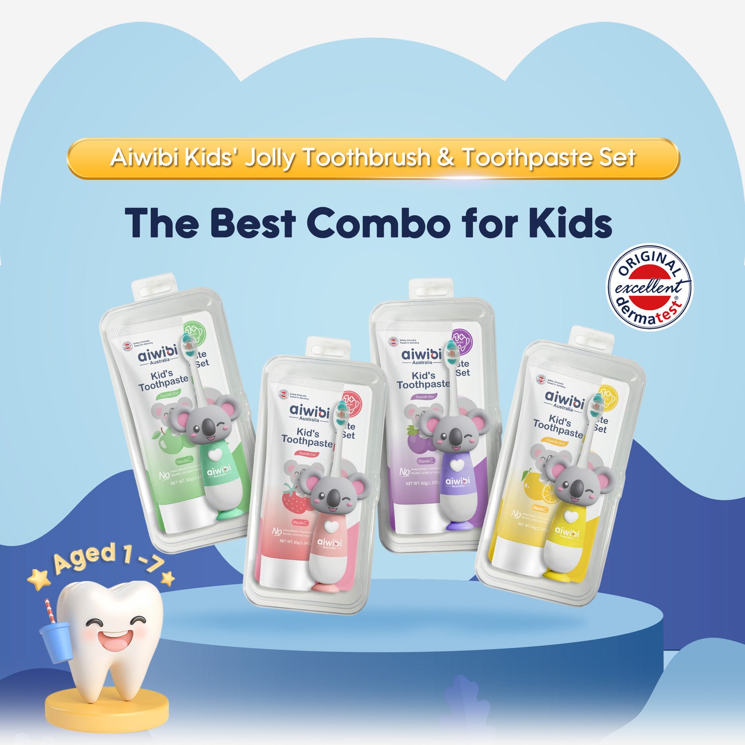 Jolly Kid's Toothpaste & Toothbrush Set