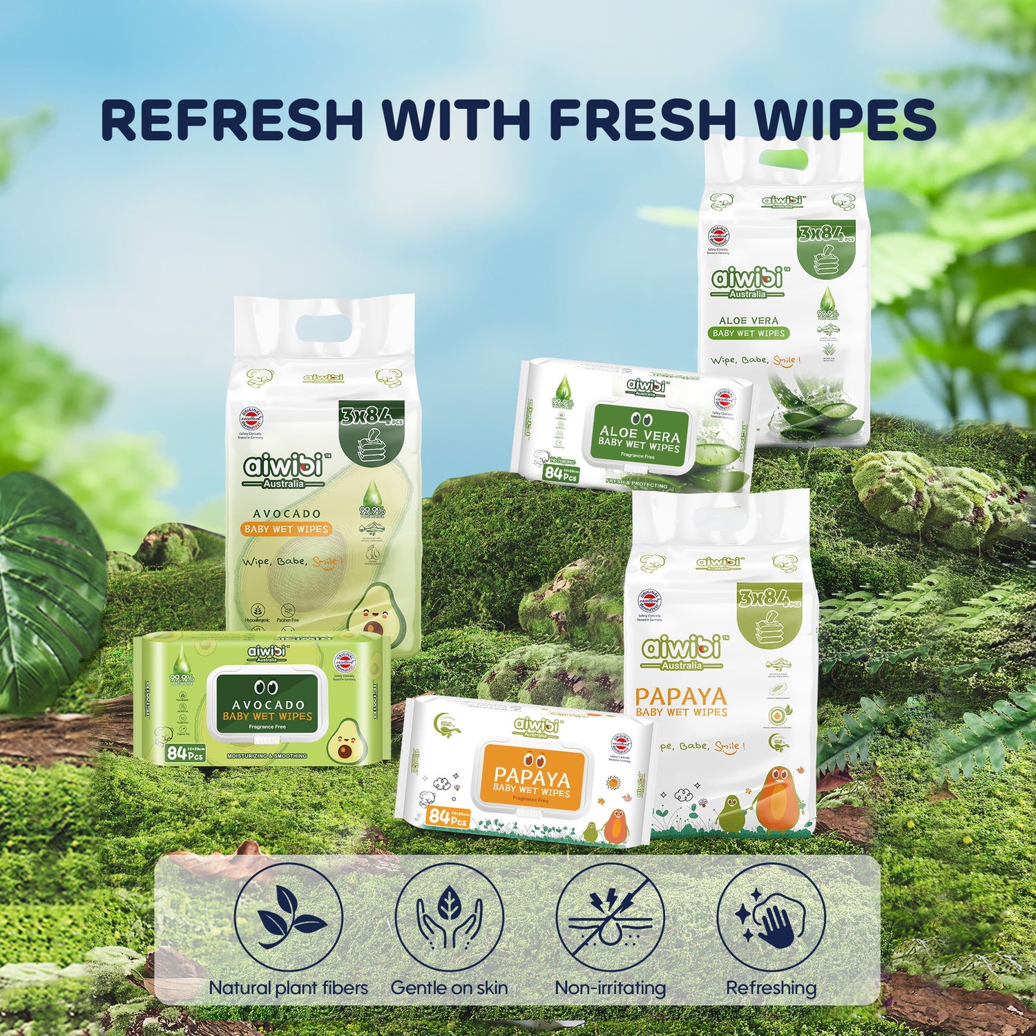 Fresh Organic Care Baby Water Wipes